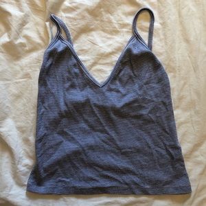 Brandy Melville white and blue tank